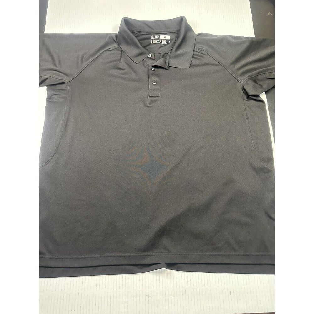 5.11 Tactical Short Sleeve Polo Mens Size XL Black Solid Stretch Performance